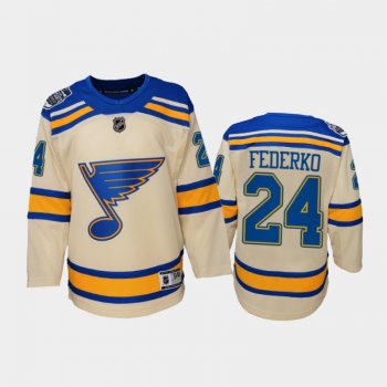 Youth St. Louis Blues Bernie Federko #24 2022 Winter Classic Bluenote Cream Jersey