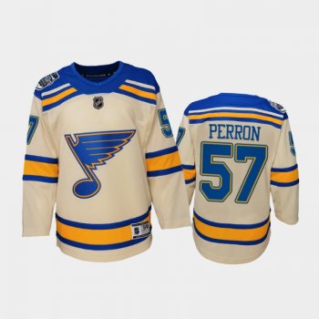 Youth St. Louis Blues David Perron #57 2022 Winter Classic Bluenote Cream Jersey