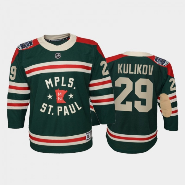 Youth Minnesota Wild Dmitry Kulikov #29 2022 Winter Classic State of Hockey Green Jersey