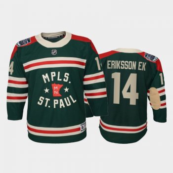 Youth Minnesota Wild Joel Eriksson Ek #14 2022 Winter Classic State of Hockey Green Jersey