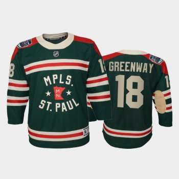 Youth Minnesota Wild Jordan Greenway #18 2022 Winter Classic State of Hockey Green Jersey