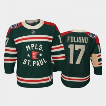 Youth Minnesota Wild Marcus Foligno #17 2022 Winter Classic State of Hockey Green Jersey