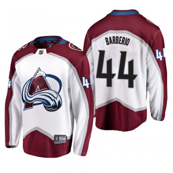 Men's Colorado Avalanche Mark Barberio #44 Away White Breakaway Player Cheap Jersey