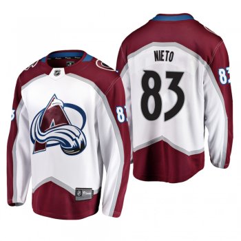 Men's Colorado Avalanche Matt Nieto #83 Away White Breakaway Player Cheap Jersey