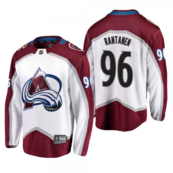 Men's Colorado Avalanche Mikko Rantanen #96 Away White Breakaway Player Cheap Jersey