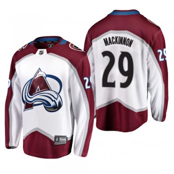 Men's Colorado Avalanche Nathan MacKinnon #29 Away White Breakaway Player Cheap Jersey