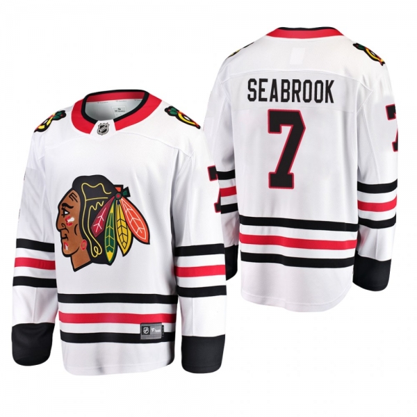 Men's Chicago Blackhawks Brent Seabrook #7 Away White Breakaway Player Cheap Jersey