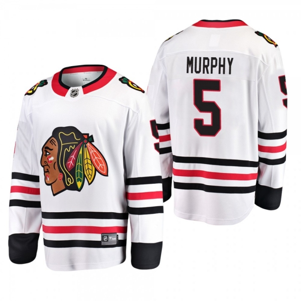 Men's Chicago Blackhawks Connor Murphy #5 Away White Breakaway Player Cheap Jersey