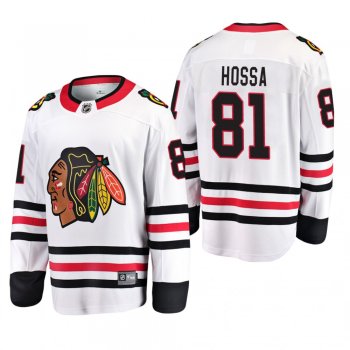 Men's Chicago Blackhawks Marian Hossa #81 Away White Breakaway Player Cheap Jersey