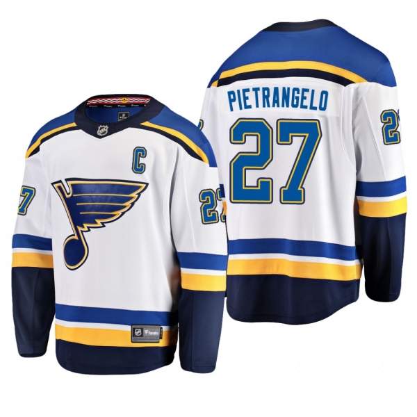 Men's St. Louis Blues Alex Pietrangelo #27 Away White Breakaway Player Cheap Jersey