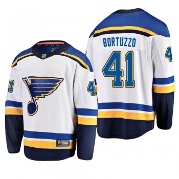 Men's St. Louis Blues Robert Bortuzzo #41 Away White Breakaway Player Cheap Jersey