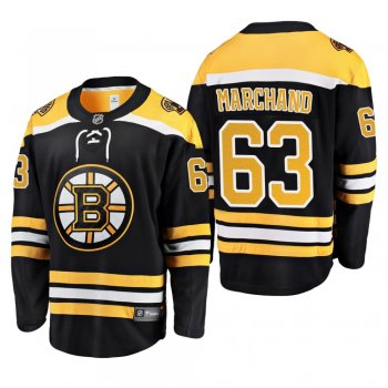 Men's Boston Bruins Brad Marchand #63 Home Black Breakaway Player Cheap Jersey