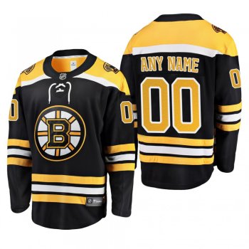 Men's Boston Bruins Custom #00 Home Black Breakaway Player Cheap Jersey