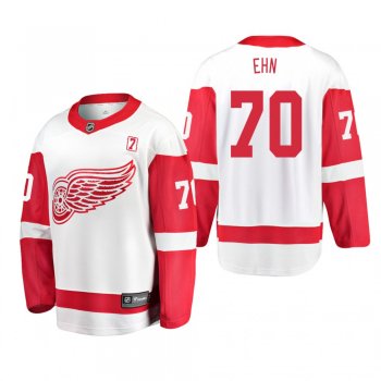 Men's Christoffer Ehn #70 Detroit Red Wings Away White #7 Patch Jersey