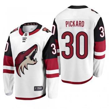 Men's Arizona Coyotes Calvin Pickard #30 Away White Fanatics Branded Player Cheap Jersey