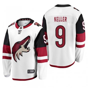 Men's Arizona Coyotes Clayton Keller #9 Away White Fanatics Branded Player Cheap Jersey