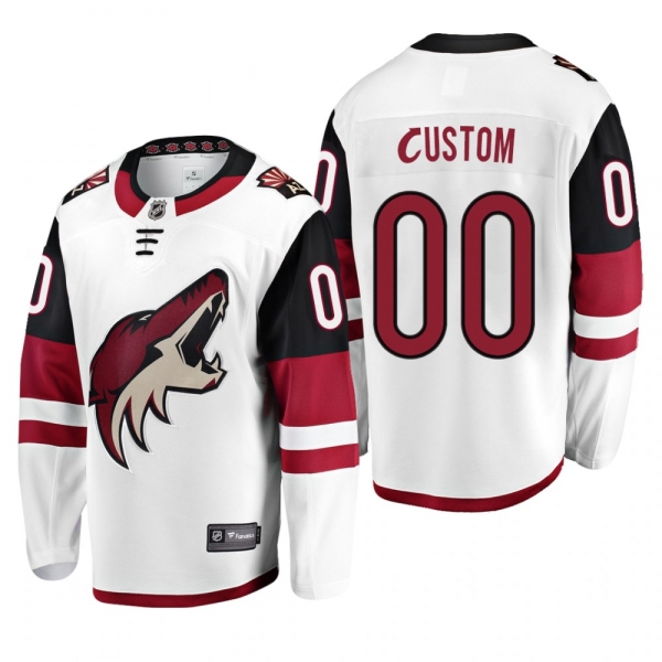 Men's Arizona Coyotes Custom #00 Away White Fanatics Branded Player Cheap Jersey