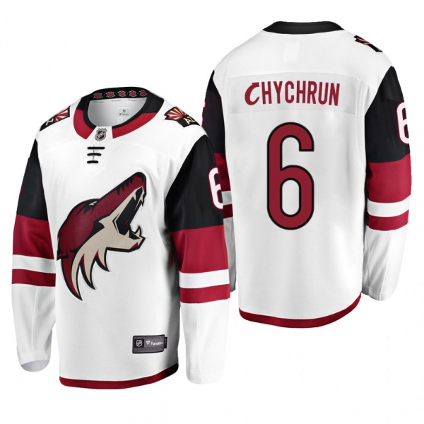 Men's Arizona Coyotes Jakob Chychrun #6 Away White Fanatics Branded Player Cheap Jersey