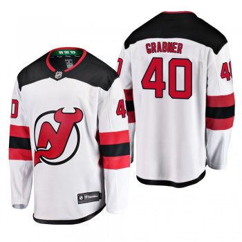 Men's New Jersey Devils Michael Grabner #40 Away White Breakaway Player Cheap Jersey