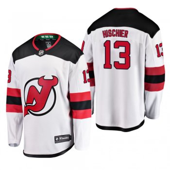 Men's New Jersey Devils Nico Hischier #13 Away White Breakaway Player Cheap Jersey