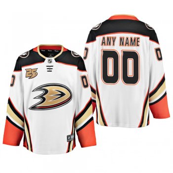 Men's Anaheim Ducks Custom #00 Away White Breakaway Player Cheap Jersey