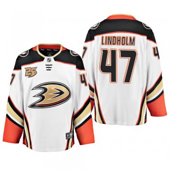 Men's Anaheim Ducks Hampus Lindholm #47 Away White Breakaway Player Cheap Jersey