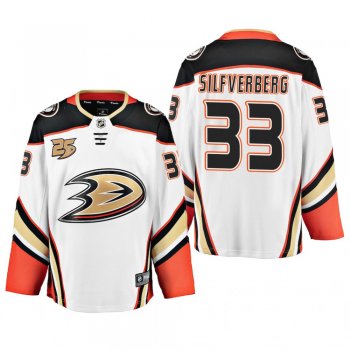 Men's Anaheim Ducks Jakob Silfverberg #33 Away White Breakaway Player Cheap Jersey