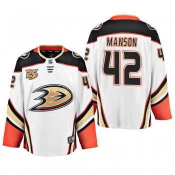 Men's Anaheim Ducks Josh Manson #42 Away White Breakaway Player Cheap Jersey