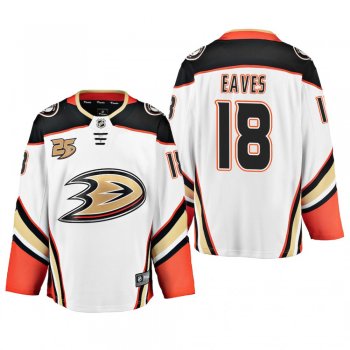 Men's Anaheim Ducks Patrick Eaves #18 Away White Breakaway Player Cheap Jersey