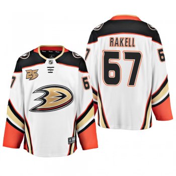 Men's Anaheim Ducks Rickard Rakell #67 Away White Breakaway Player Cheap Jersey