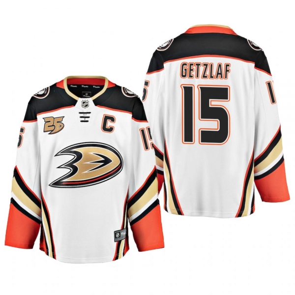 Men's Anaheim Ducks Ryan Getzlaf #15 Away White Breakaway Player Cheap Jersey