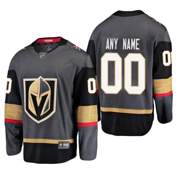 Men's Vegas Golden Knights Custom #00 Home Gray Breakaway Player Cheap Jersey