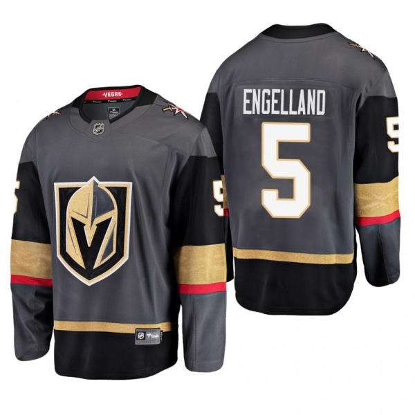 Men's Vegas Golden Knights Deryk Engelland #5 Home Gray Breakaway Player Cheap Jersey