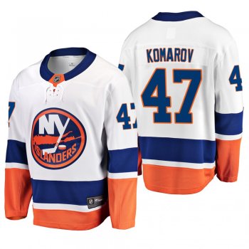 Men's New York Islanders Leo Komarov #47 Away White Breakaway Player Cheap Jersey