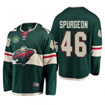 Jared Spurgeon #46 Minnesota Wild Home Green Men's Jersey with BN Patch