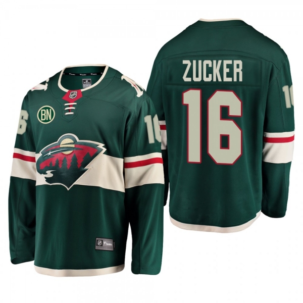 Jason Zucker #16 Minnesota Wild BN Patch Home Green Men's Jersey