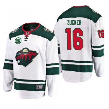 Jason Zucker #16 Minnesota Wild Away White Men's Jersey with BN Patch