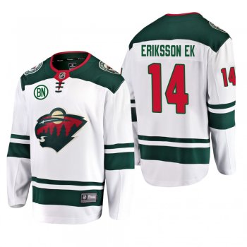 Joel Eriksson Ek #14 Minnesota Wild Away White Men's Jersey with BN Patch