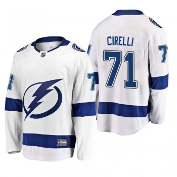 Men's Tampa Bay Lightning Anthony Cirelli #71 Away White Breakaway Player Cheap Jersey