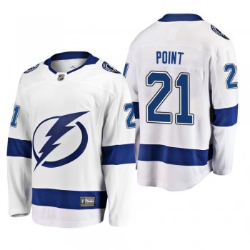 Men's Tampa Bay Lightning Brayden Point #21 Away White Breakaway Player Cheap Jersey