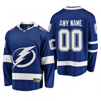 Men's Tampa Bay Lightning Custom #00 Home blue Breakaway Player Cheap Jersey