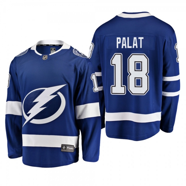 Men's Tampa Bay Lightning Ondrej Palat #18 Home blue Breakaway Player Cheap Jersey