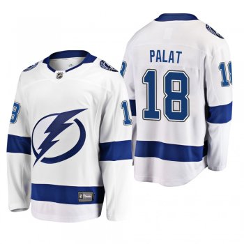 Men's Tampa Bay Lightning Ondrej Palat #18 Away White Breakaway Player Cheap Jersey