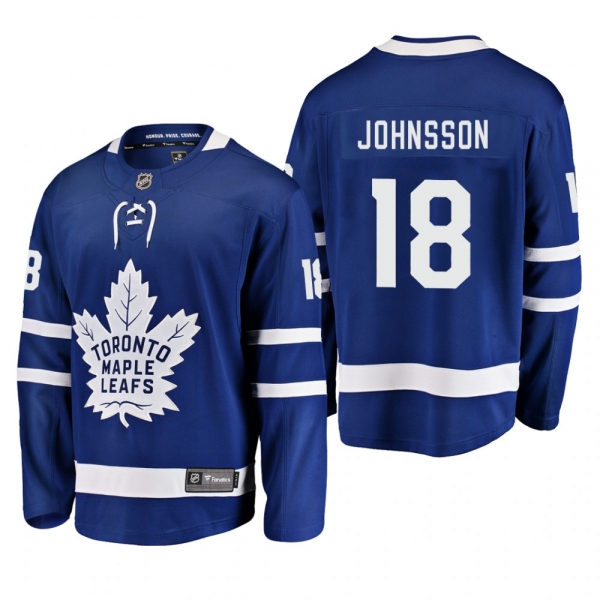 Men's Toronto Maple Leafs Andreas Johnsson #18 Home Blue Breakaway Player Cheap Jersey