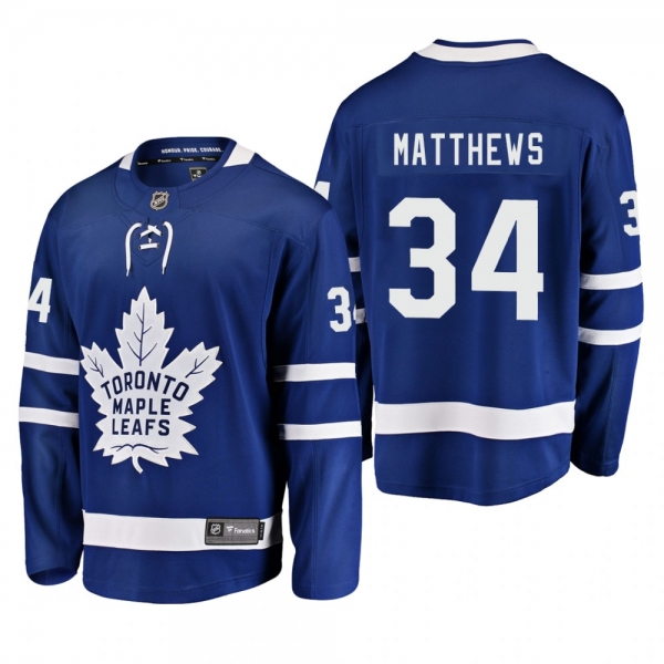 Men's Toronto Maple Leafs Auston Matthews #34 Home Blue Breakaway Player Cheap Jersey