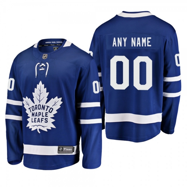 Men's Toronto Maple Leafs Custom #00 Home Blue Breakaway Player Cheap Jersey