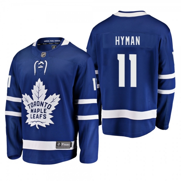 Men's Toronto Maple Leafs Zach Hyman #11 Home Blue Breakaway Player Cheap Jersey