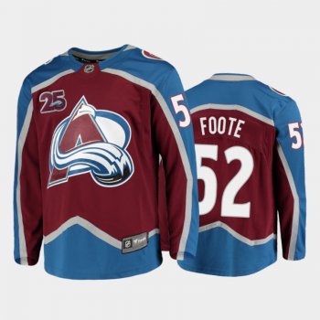 Men Colorado Avalanche Adam Foote #52 25th Anniversary Burgundy 2020-21 Home Jersey