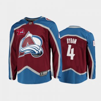 Men's Colorado Avalanche Bowen Byram #4 25th Anniversary Burgundy 2020-21 Home Jersey