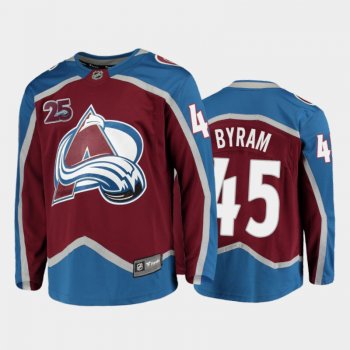 Men Colorado Avalanche Bowen Byram #45 25th Anniversary Burgundy 2020-21 Home Jersey